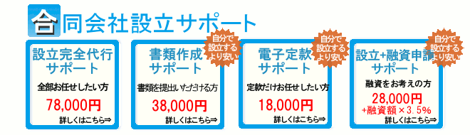 合同会社設立サポートメニュー